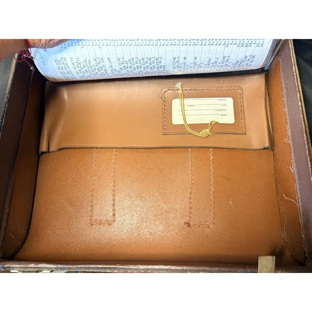 Antique Black Leather Salesman Sample Case Traveling Display Briefcase